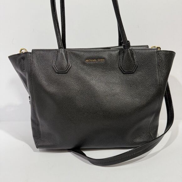 Michael Kors Studio Mercer Large Black Leather Satchel - Picture 15 of 16